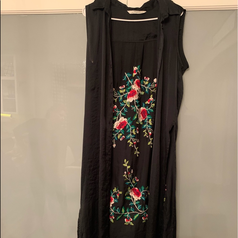 Black embroidered dress (ZARA)